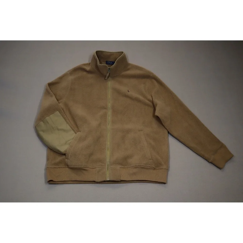 Polo Ralph Lauren Men's Brushed Fleece Jacket -‎ Montana Khaki- Size XXL